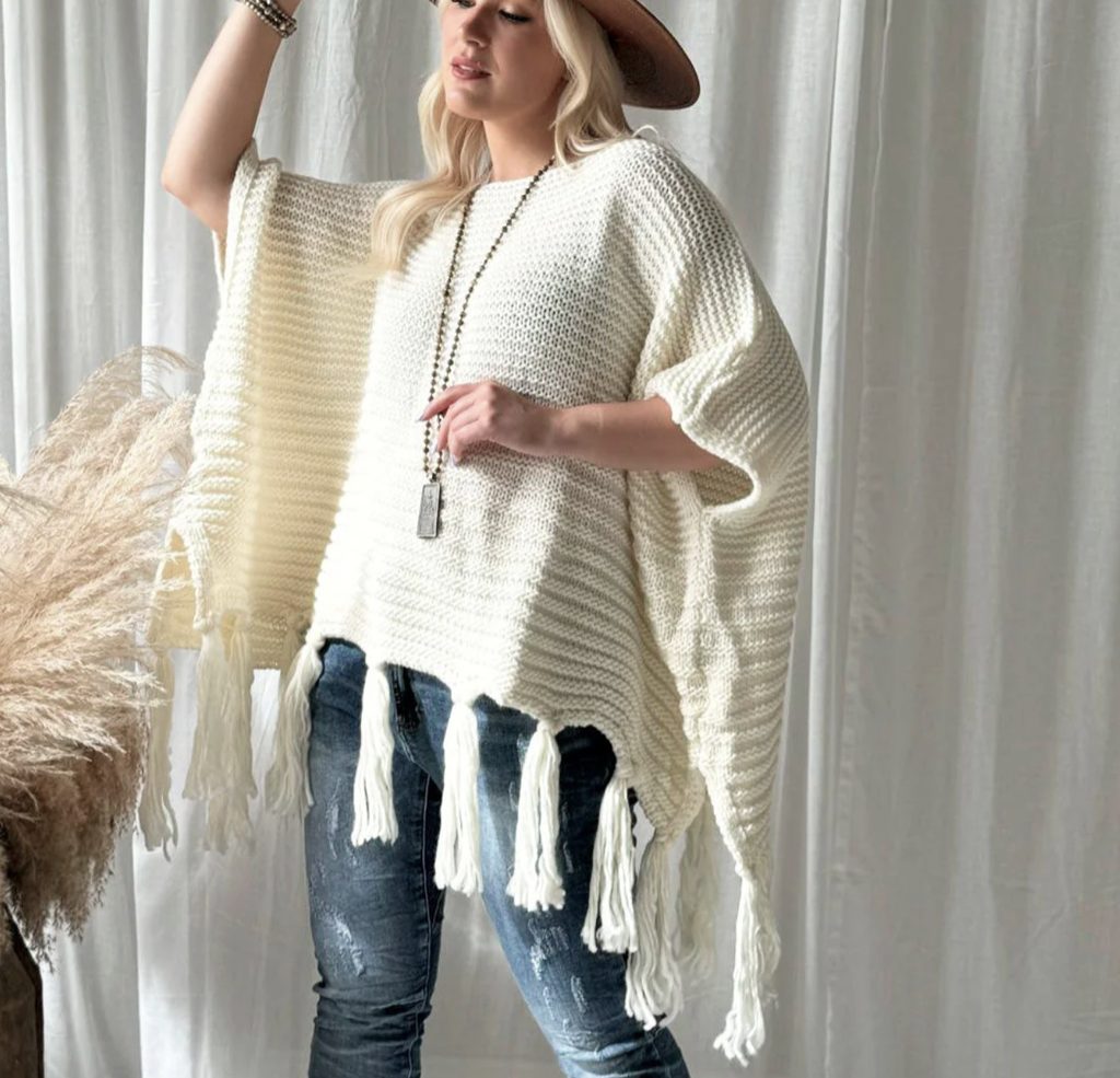 BYPIAS - Poncho Dalila (off white)