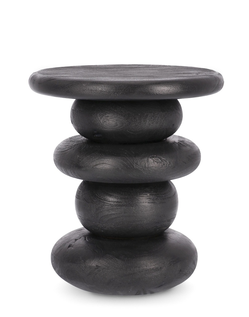 Table d'Appoint en Bois Noir - Lopez (40 cm diam.)
