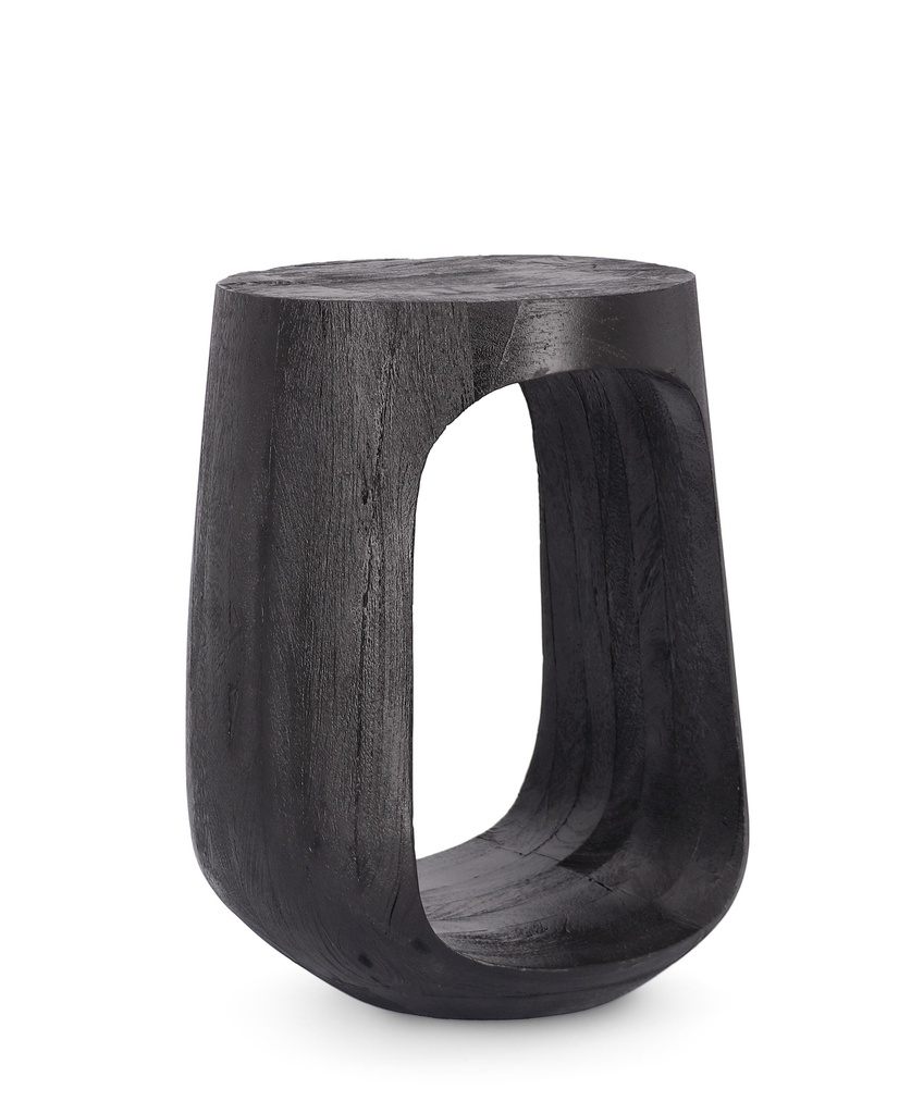 Table Basse en Bois Noir - Lopez (33 cm diam.)