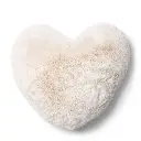 Coussin Coeur - Fausse Fourrure (blanc crème)