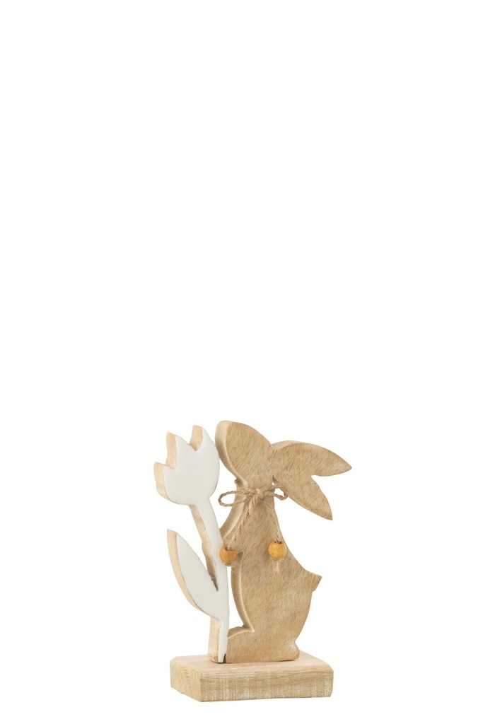 Lapin en Bois - Fleur