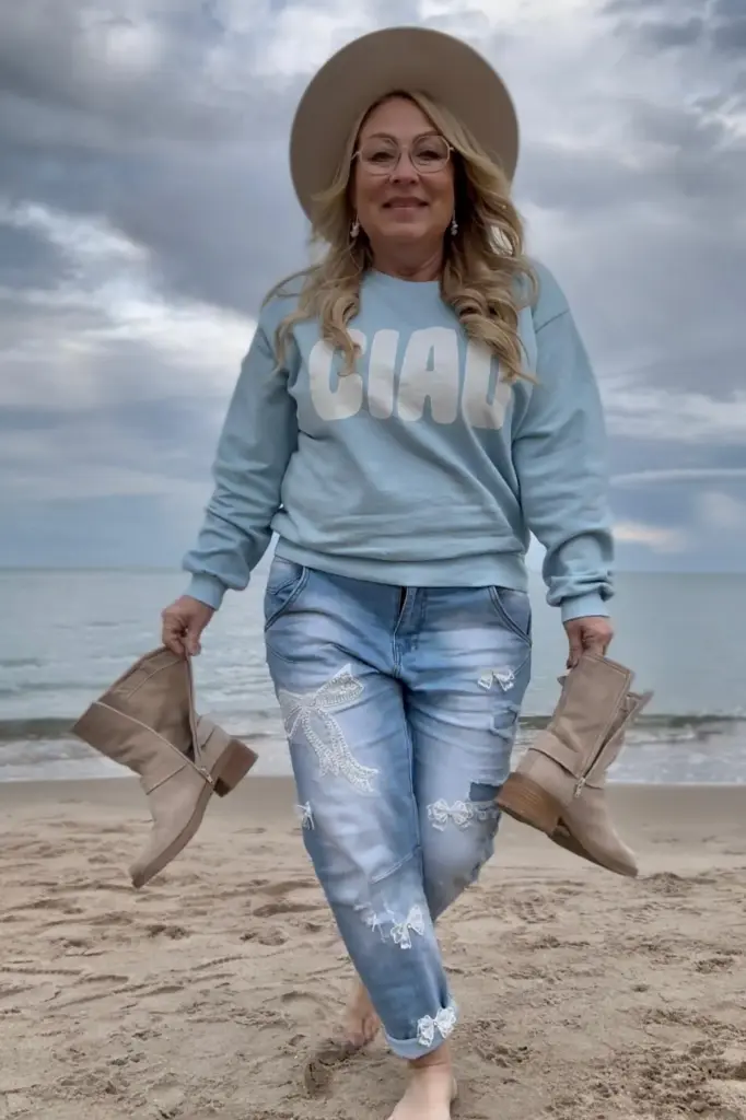 BYPIAS - Bow jeans noeud
