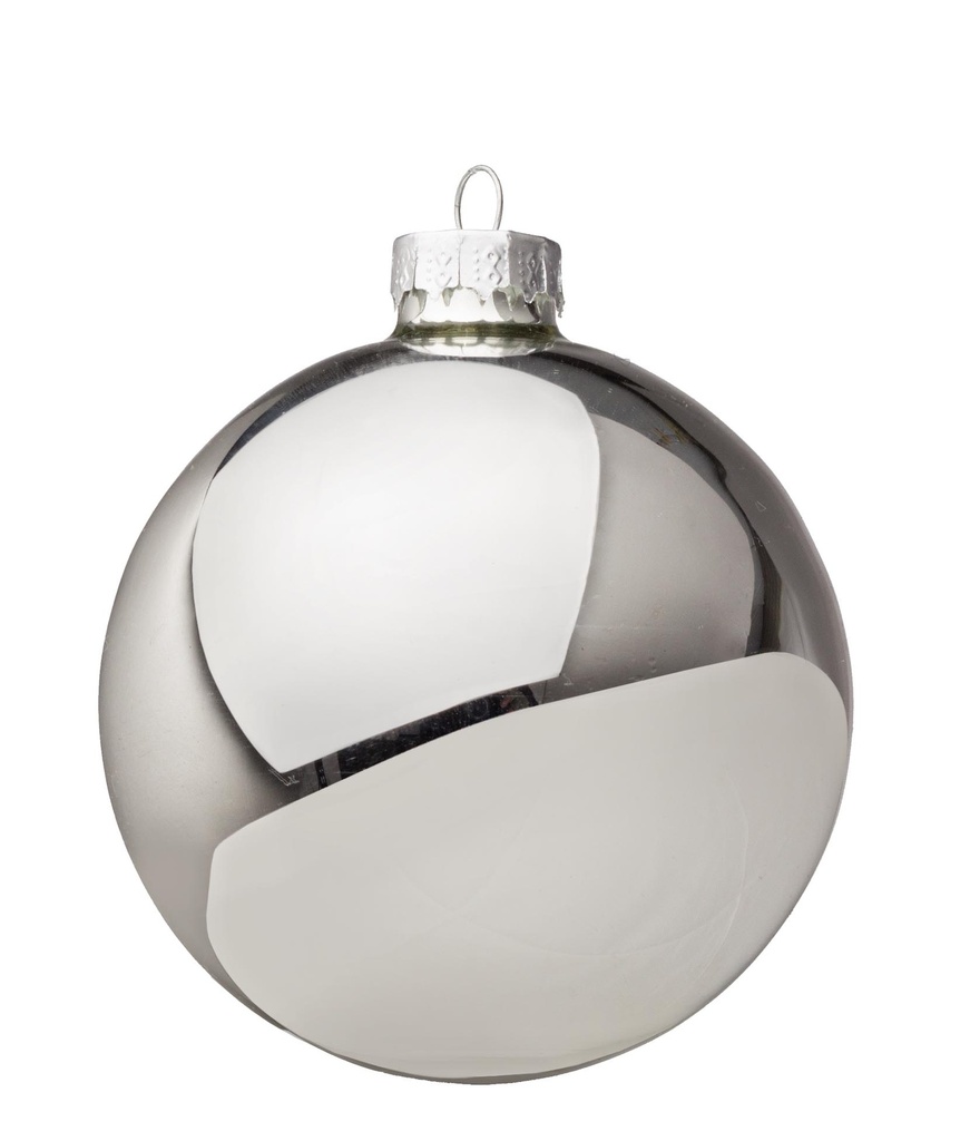 Boule de Noël - Argent Brillant (8cm)