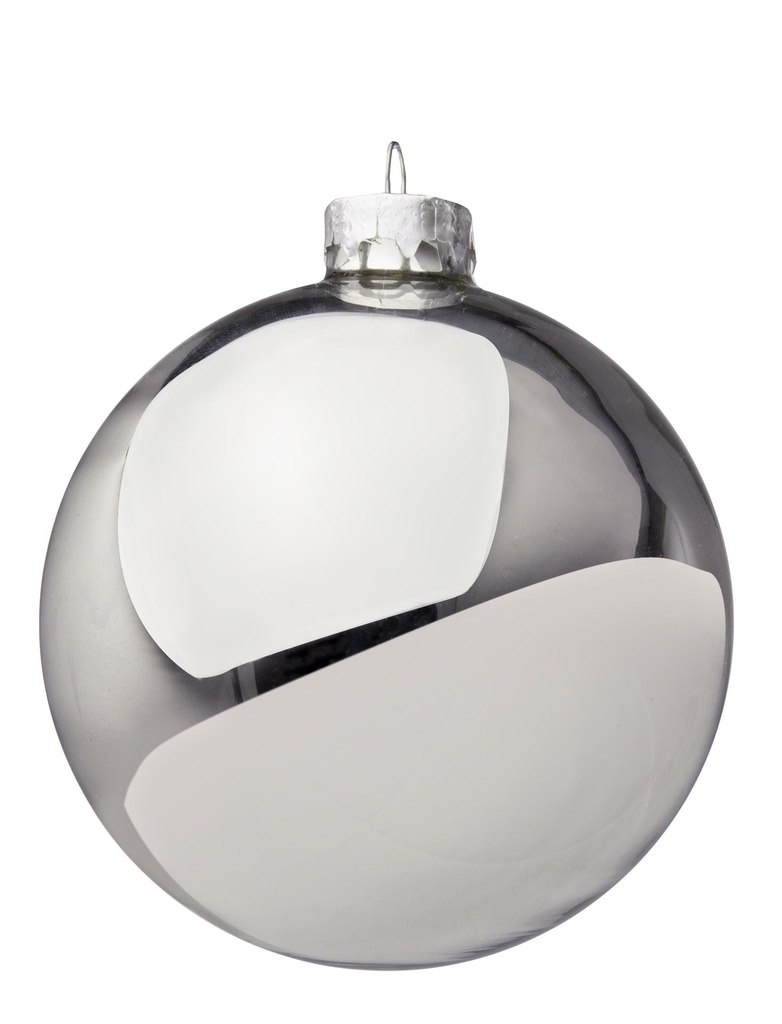 Boule de Noël - Argent Brillant (10cm)