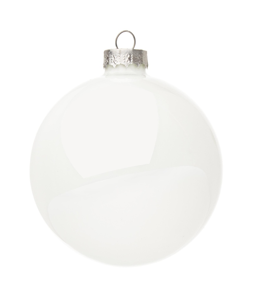 Boule de Noël - Blanc Brillant (8cm)