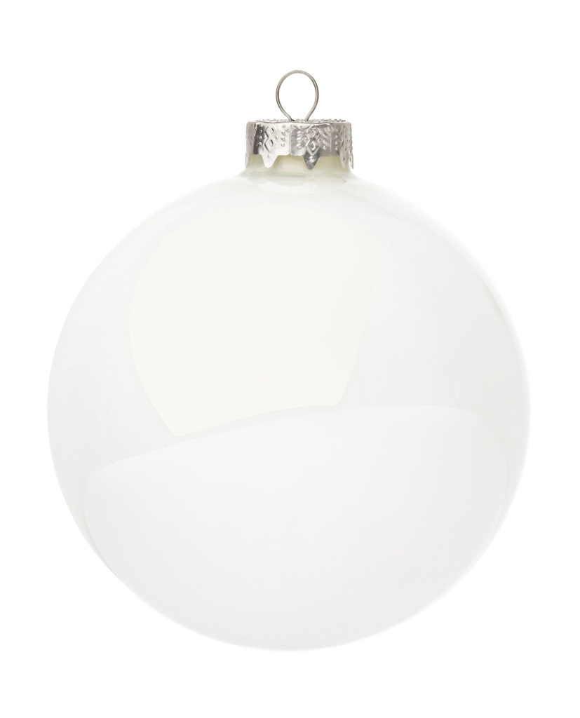 Boule de Noël - Blanc Brillant (10cm)