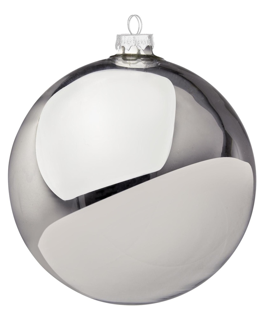 Boule de Noël - Argent Brillant (15 cm)