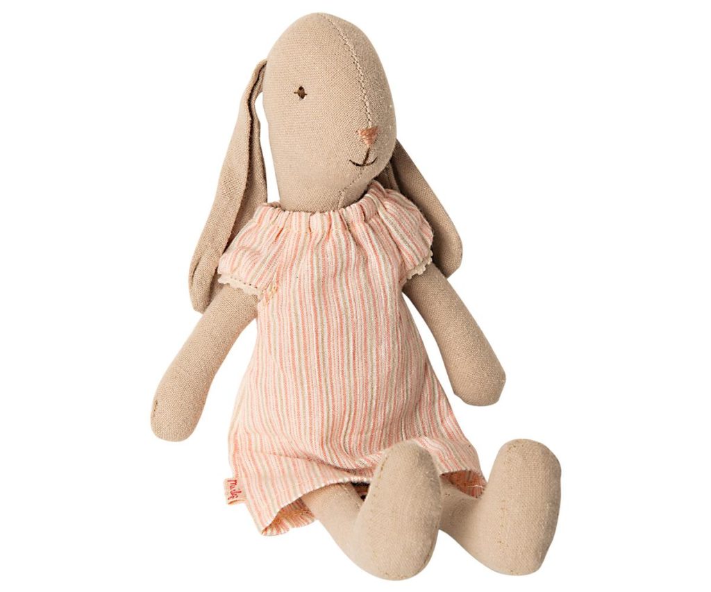 Maison de poupée - Lapine en robe rose (taille 1)