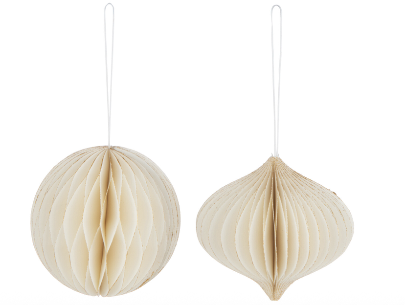 Boule de Noël à Suspendre - Papier Doré