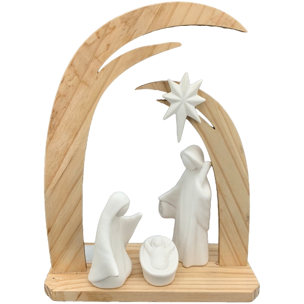 Crèche en Bois - LED 