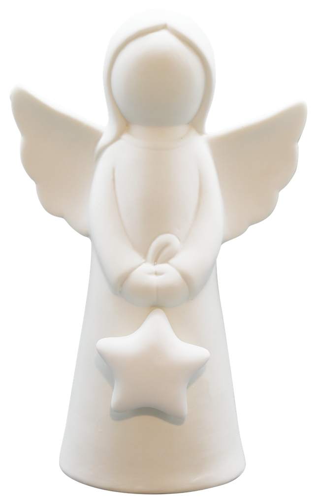 Ange en Porcelaine - Étoile LED