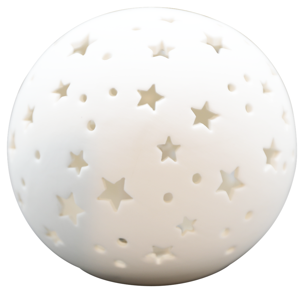 Boule en Porcelaine LED - Étoiles