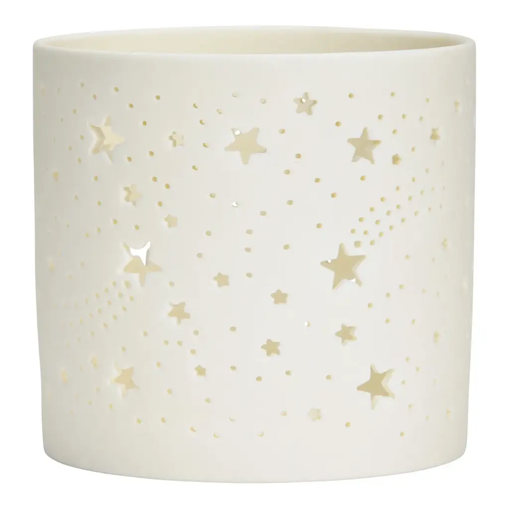 Photophore Blanc - Étoiles (grand)