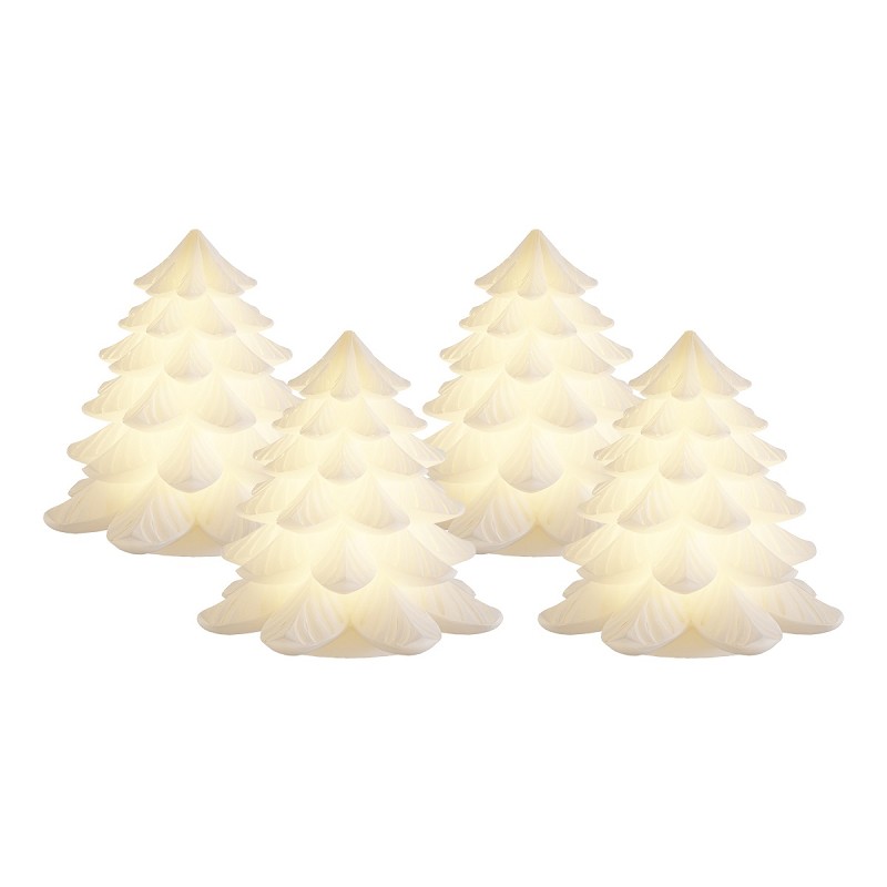 Bougie LED Blanc - Sapin (7 cm) 4 pcs
