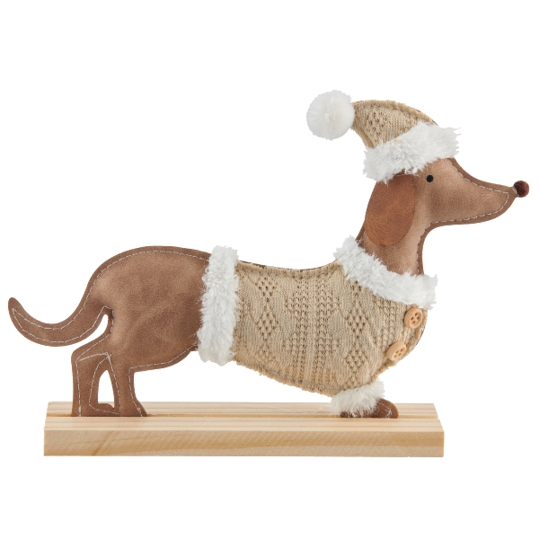 Chien en Cuir - Teckel (tricot clair)