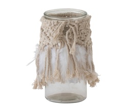 [39391] Photophore « Macramé Plumes »