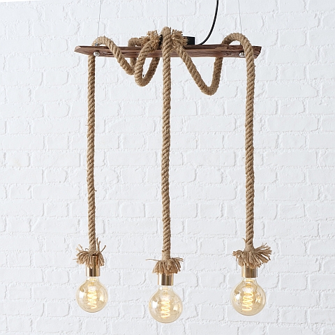 [14898] Lampe Suspension - Corde Toko (3x douilles)