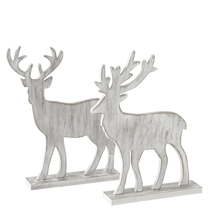 Décoration Murale En Placage De Chêne – Forme Cerf Avec Cœur – Sans Marque