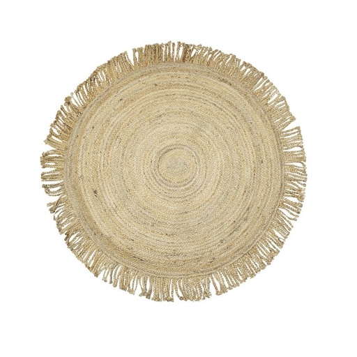 [19882] Tapis rond en jute avec franges 120 cm