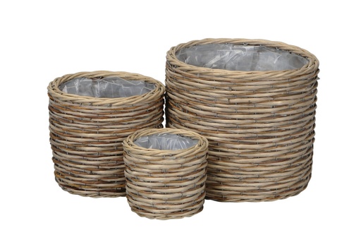 Cache-pot rond Rotin