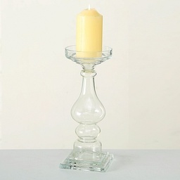 [33184] Bougeoir pilier en verre Deven (petit)