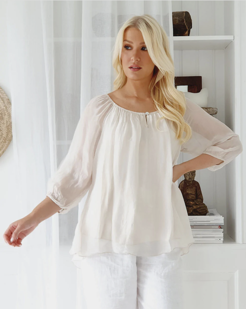 BYPIAS - Blouse Beige Sky