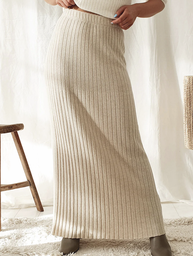 BYPIAS - Jupe Longue Cécile (beige) à 40%