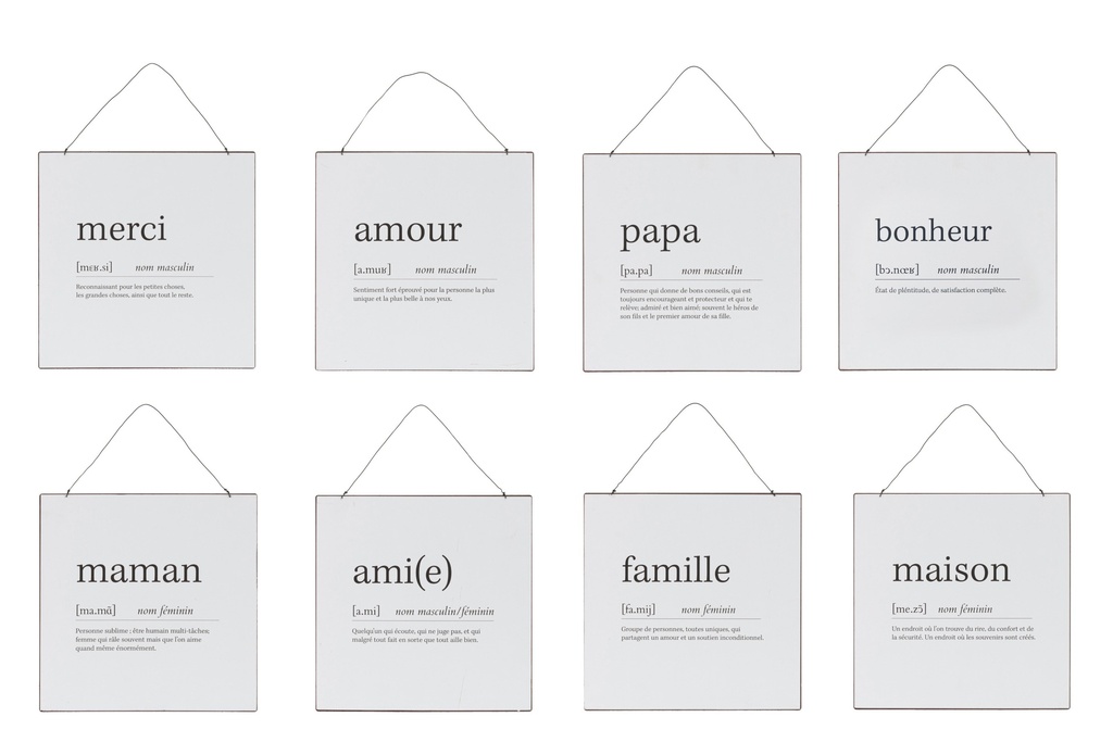 Pancarte en Métal Blanc - Texte