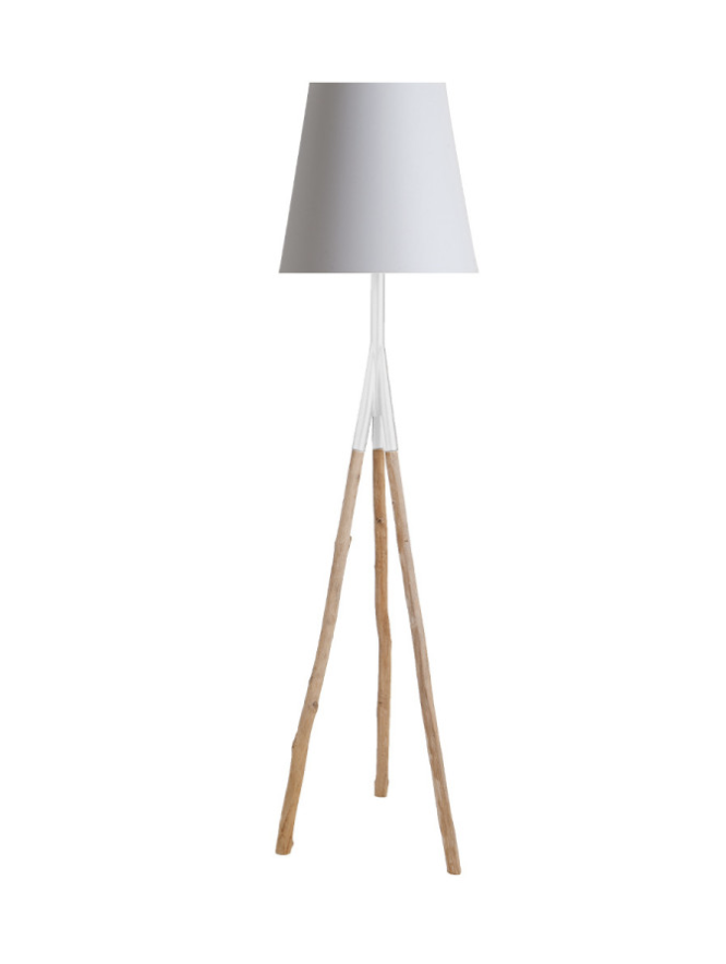 Lampe galet bois flotté et cordage 70cm élévation - Case des Îles