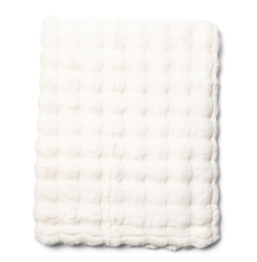 Couverture Fausse Fourrure - Blanc 170x130