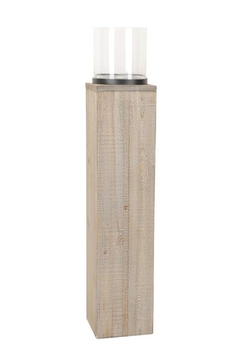 [26650] Colonne en Bois avec un Verre