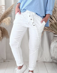 BYPIAS - Pantalon Casual Joggers (white)