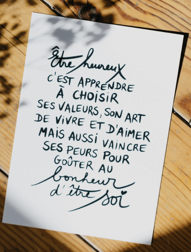 Carte Mantra - Être heureux c'est apprendre...