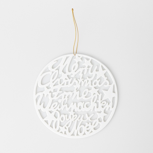 Suspension en Porcelaine - Joyeux Noël