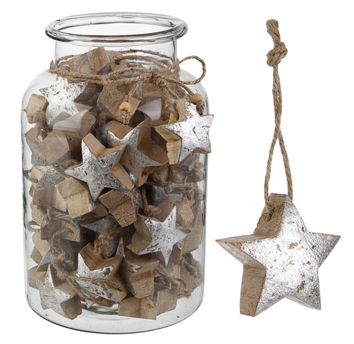 Etoile en Bois - Haley (argenté)