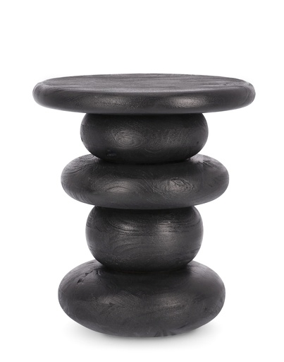 Table d'Appoint en Bois Noir - Lopez (40 cm diam.)