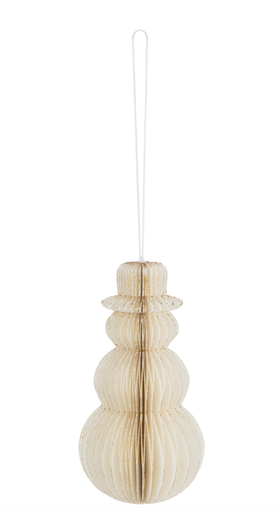 Bonhomme de Neige à Suspendre - Papier Doré