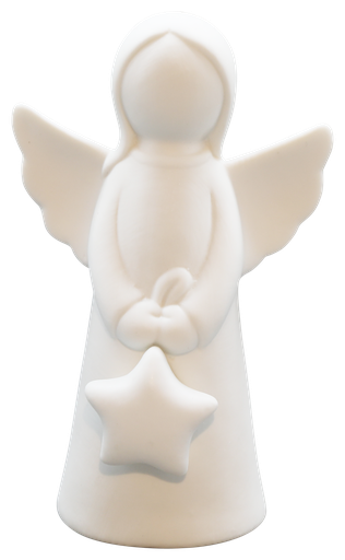 Ange en Porcelaine - Étoile LED