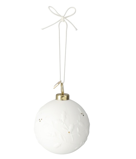 Boule de Noël en Porcelaine - Houx (6 cm)
