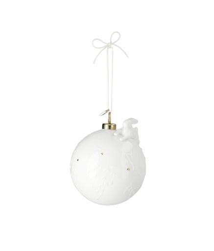 Boule de Noël en Porcelaine - Lapin (8cm)