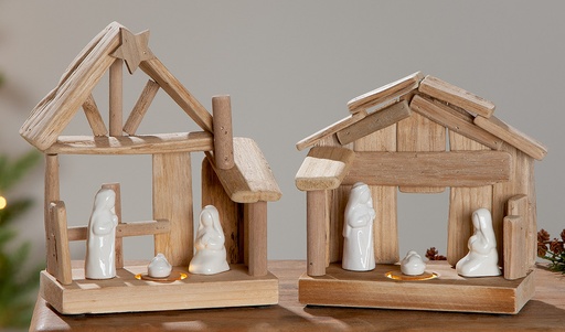 Crèche en Bois - LED