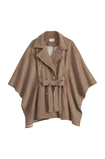 BYPIAS - Poncho/Manteau Bernadine (caramel)