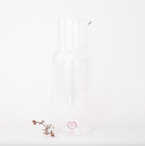 Carafe à Eau - Coeur Rose