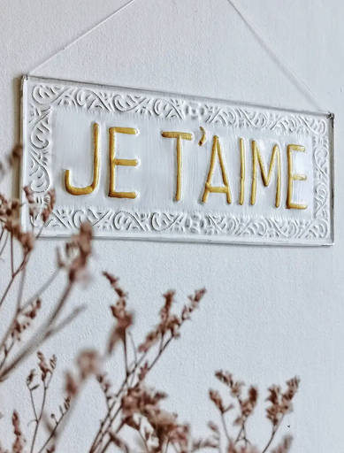 Plaque Décorative En Métal - Je t'aime