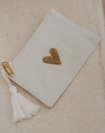 Pochette Coeur - Beige