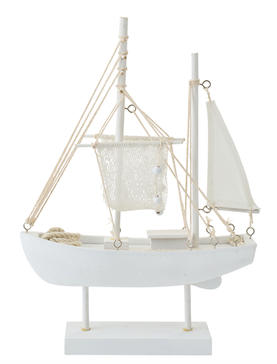 Bateau Sur Socle - Blanc