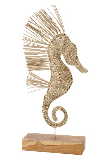 Hippocampe sur Socle - Herbe Naturelle (grand)