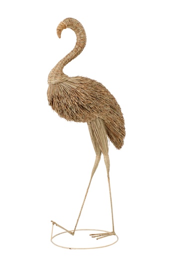 Flamant Rose - Herbe Naturelle (grand)