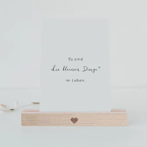 Porte-Carte Bois (duo) - Coeur