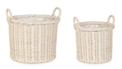 Corbeille en Rotin - Randy (blanchie)